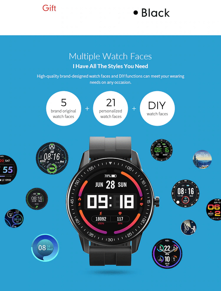 Kospet Magic 2S smartwatch faces