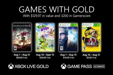 Xbox Live Gold August 2021 free games list