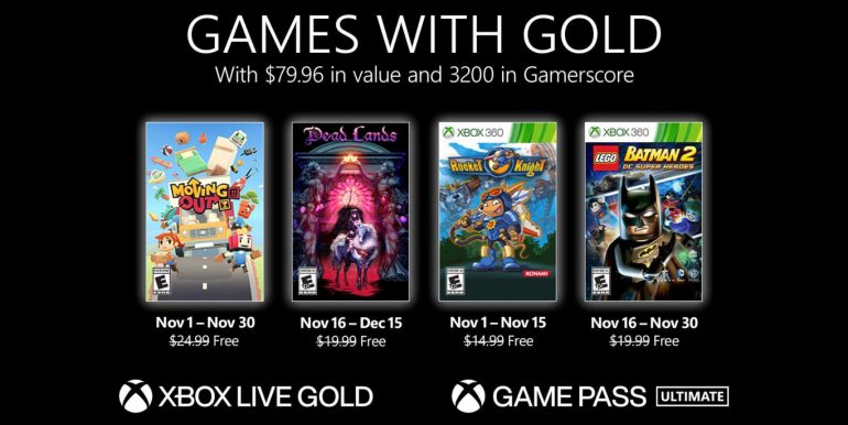 Xbox Live Gold Novembre 2021 free games list