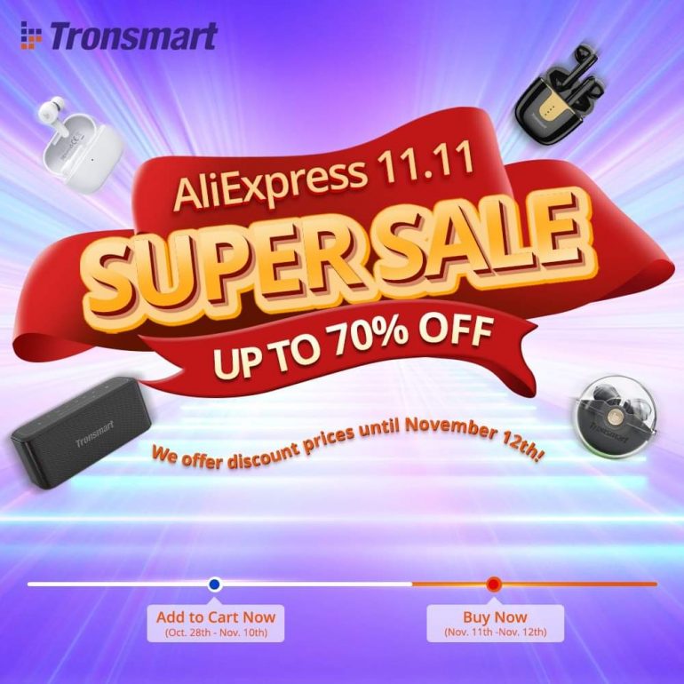 Tronsmart’s Super Sales on Aliexpress 11.11 Novembre Sales