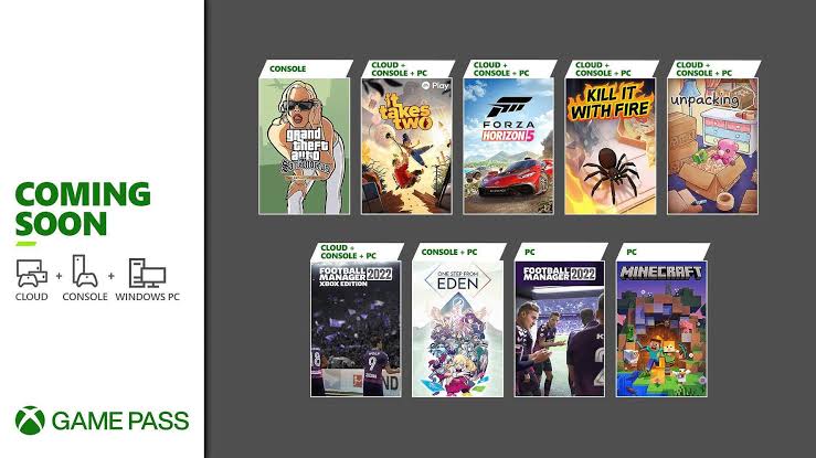 Xbox Game Pass Novembre 2021 - Includes GTA San Andreas and Forza Horizon 5