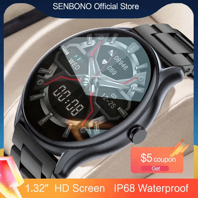 SENBONO New MAX9 Smart Watch Men 1.32 inch for only $26.99