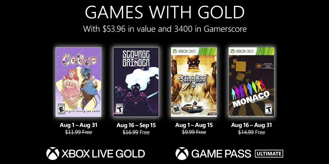 Games with Gold August 2022