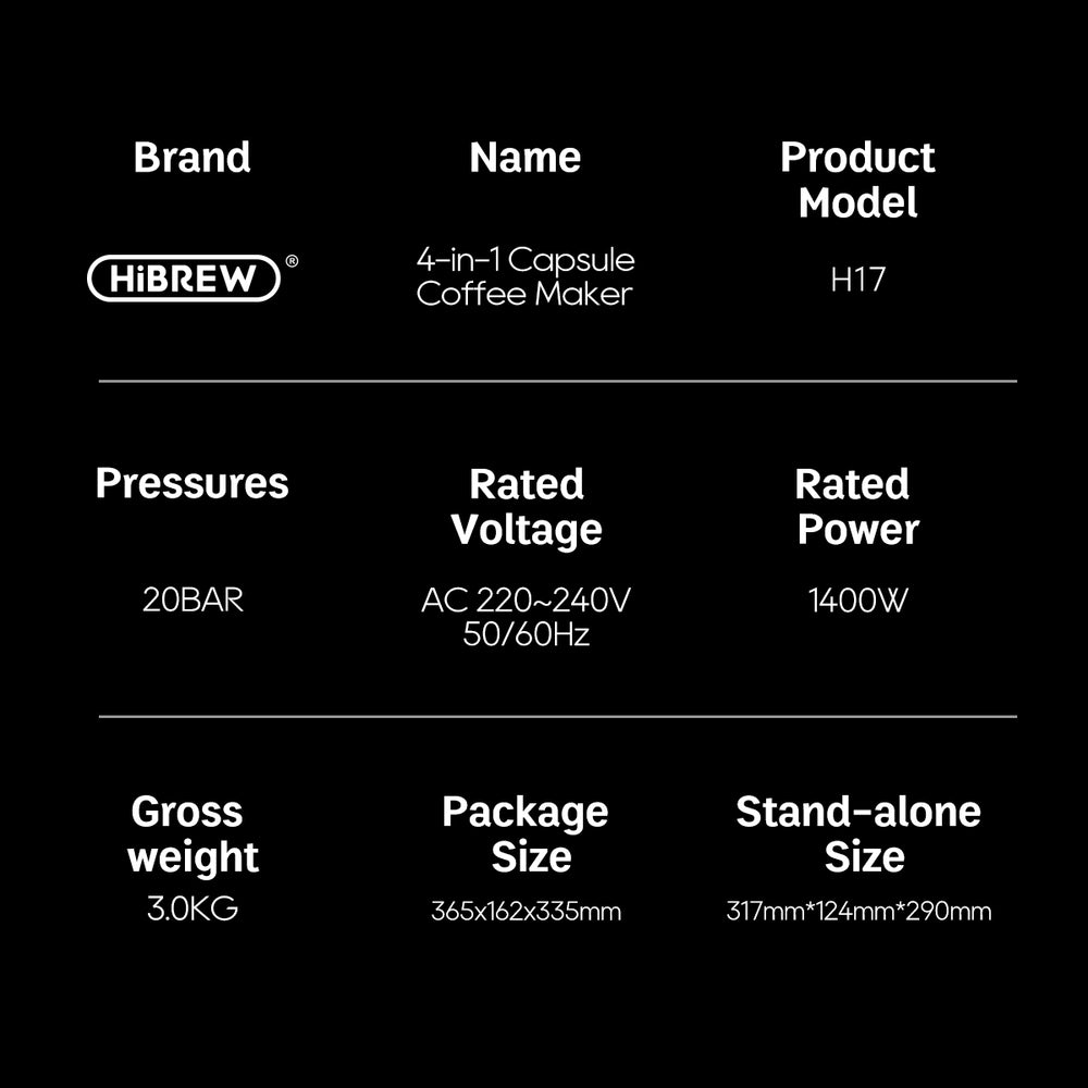 HiBREW H17 Capsule Coffee Machine