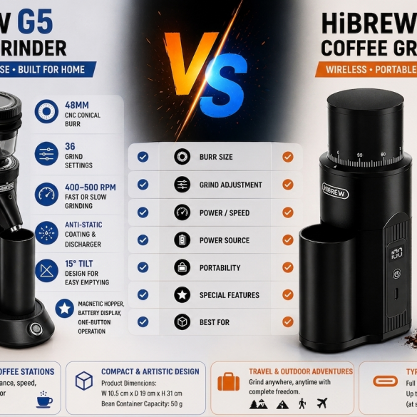HiBREW G5 VS G5 Mini Coffee Grinder