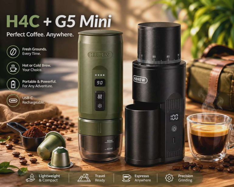 HiBREW H4C Portable Coffee Maker + G5 Mini Coffee Grinder – The Ultimate Portable Coffee Set for Fresh Coffee Anywhere 16 HiBREW H4C+ G5 Mini Combo