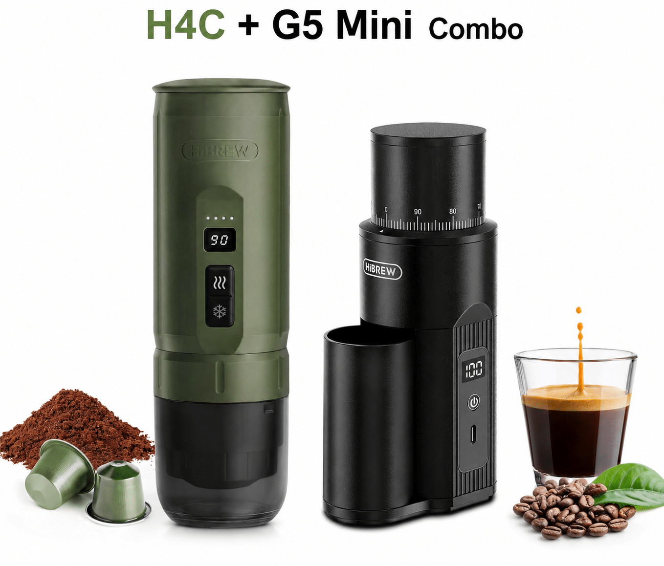 HiBREW H4C Portable Coffee Maker + G5 Mini Coffee Grinder – The Ultimate Portable Coffee Set for Fresh Coffee Anywhere 22 HiBREW H4C+ G5 Mini Combo