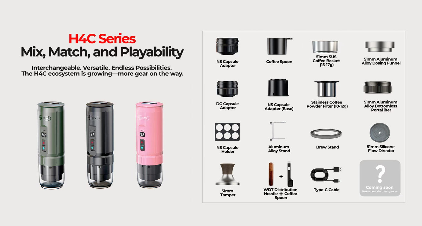 HiBREW 51mm Bottomless Adapter Kit for H4C – Elevate Your Portable Espresso Experience 18 HiBREW 51mm Bottomless Adapter Kit for H4C