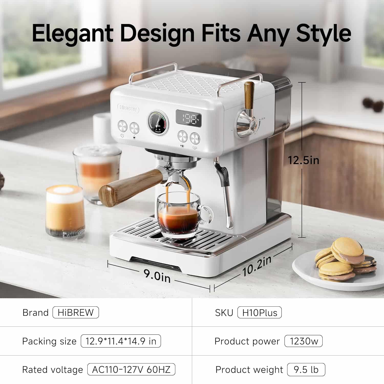 HiBREW H10 Plus Espresso Machine: Professional Brewing, Powerful Steam, and Latte Art Mastery 17 HiBREW H10 Plus Coffee machine