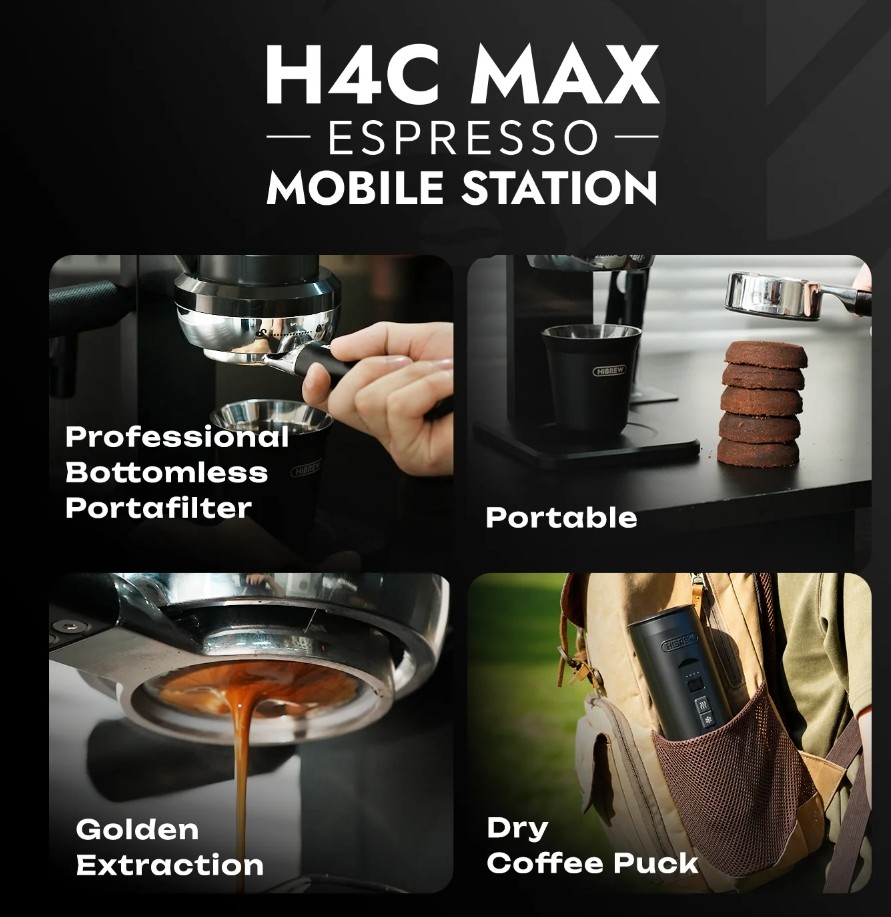 HiBREW H4C Max Portable Coffee Maker: Professional Espresso Anywhere 25 HiBREW H4C MAX Portable Coffee Maker